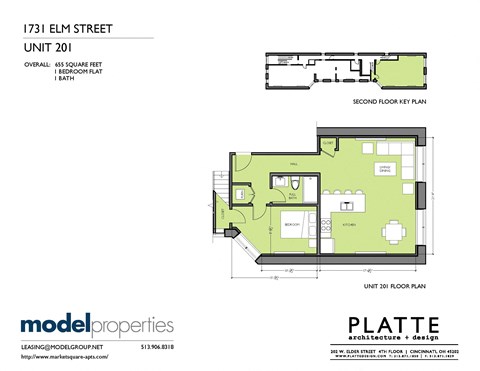 Floor plan for 1 bed, 1 bath, 655 sqft